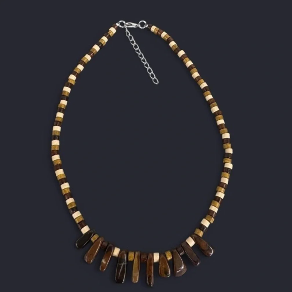 Stones & Wood Beads Necklace